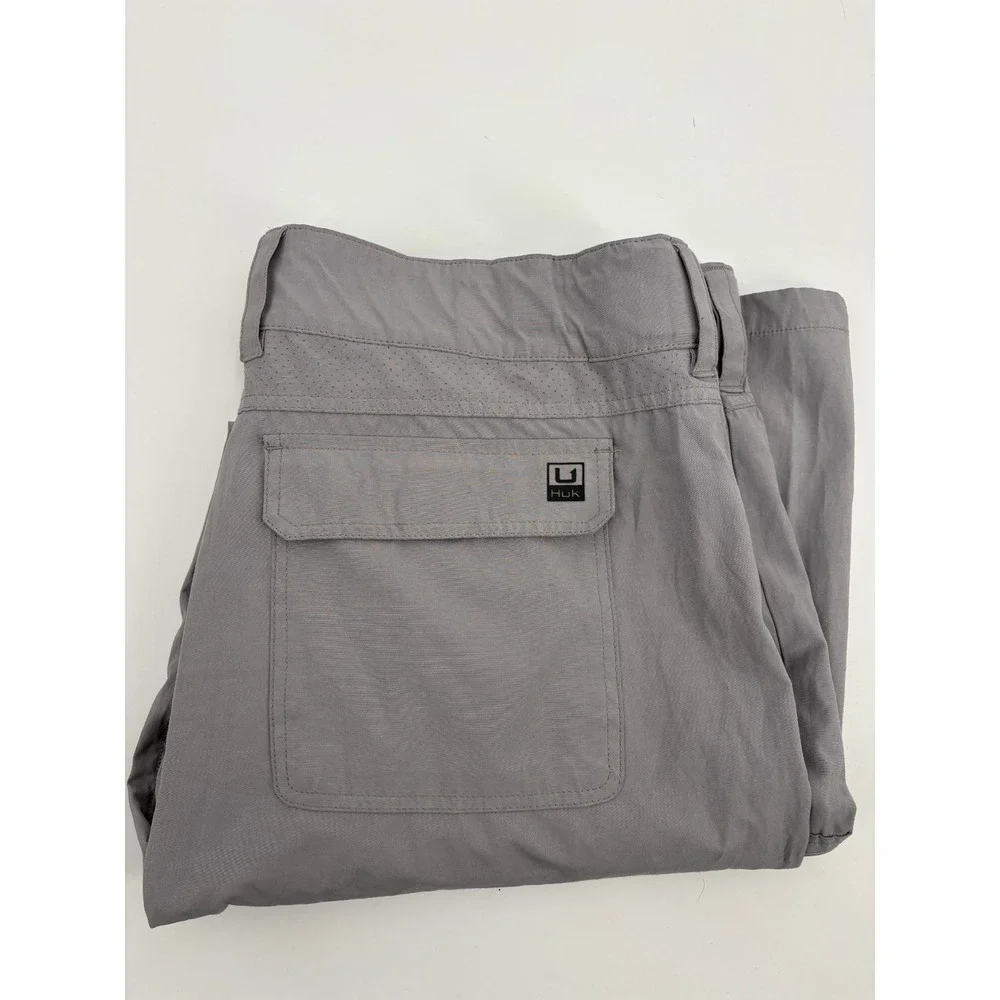 Huk Next Level Men's Fishing Performance Cargo Pants Gun Gray H2000174, XXL, 33" - Picture 8 of 8